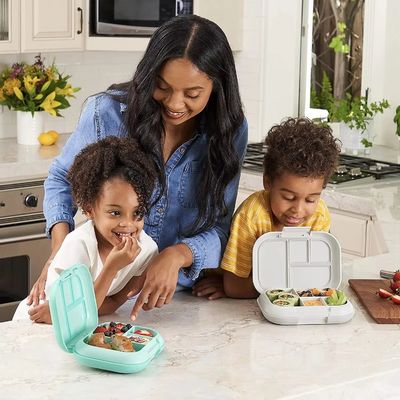 Bento Box voor tieners Kids Lunch Box Containers Versatile lekvrije 4-compartiment Bento-stijl Lunch Box Portie-gecontroleerd